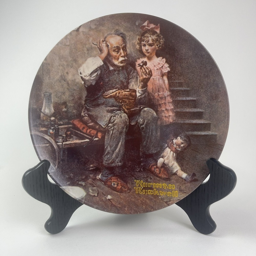 Knowles‎ Norman Rockwell The Cobbler 1978 Collector Plate Vintage 8.5 Inch